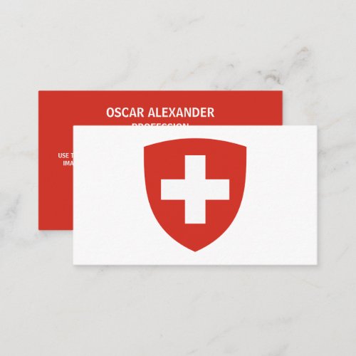 Swiss Coat of Arms Flag of Switzerland Business Card