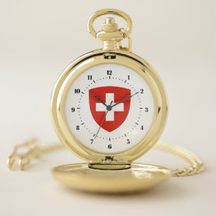 Swiss coat of arms pocket watch