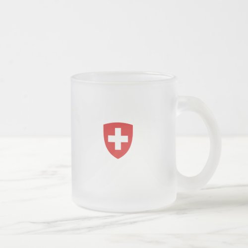 Swiss Coat of Arms _ Switzerland Souvenir Frosted Glass Coffee Mug