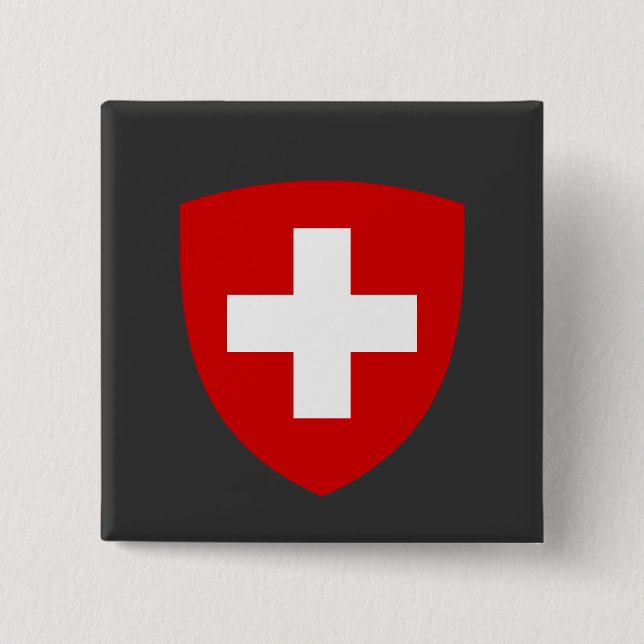 Swiss Coat of Arms - Switzerland Souvenir Pinback Button (Front)