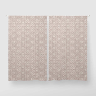 Swiss coffee cream and white geometric shapes blackout curtains