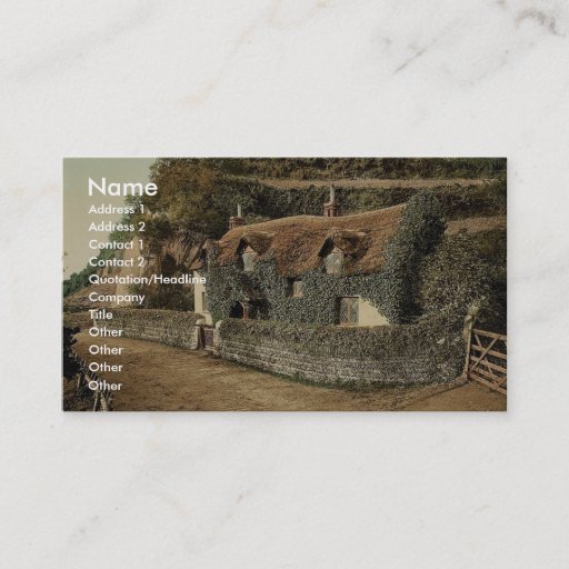 Customizable Swiss cottage, Lee (Devon), England rare Photochro Business Card Templates