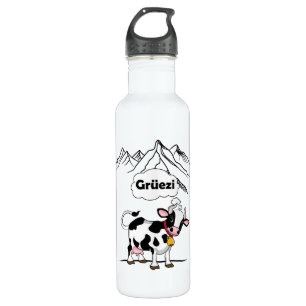 Swiss Cow - Grüezi - Switzerland Travel Stainless Steel Water Bottle