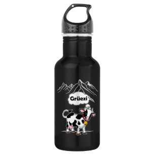 Swiss Cow - Grüezi - Switzerland Travel Stainless Steel Water Bottle