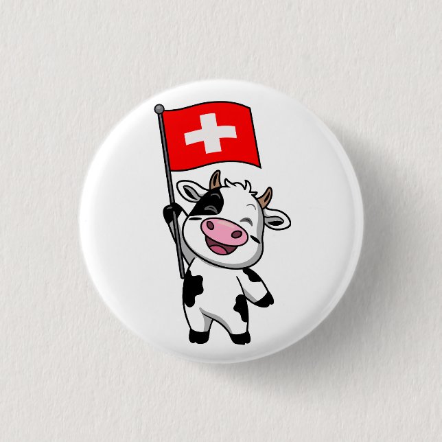Swiss cow men basic T-shirt Button (Front)