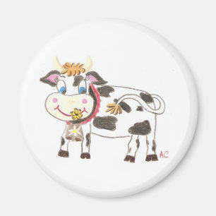 Swiss cow round magnet