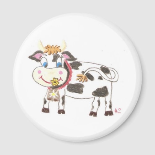 Swiss cow round magnet