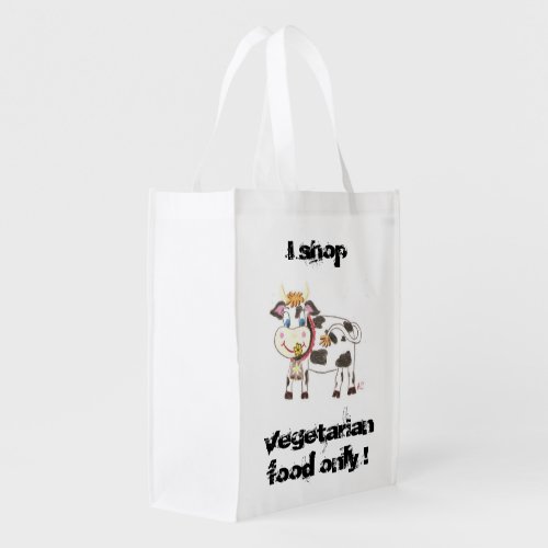 Swiss cow vegetarian reusable bag