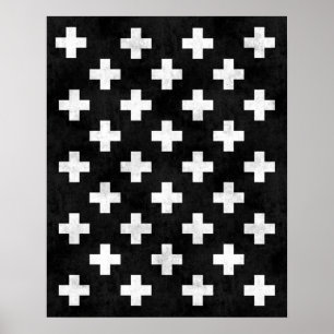 Swiss cross art print Modern minimalist print