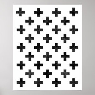 Swiss cross pattern art print Modern minimalist