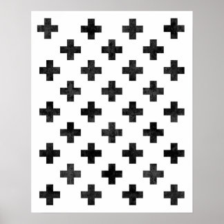 Swiss cross pattern art print Modern minimalist