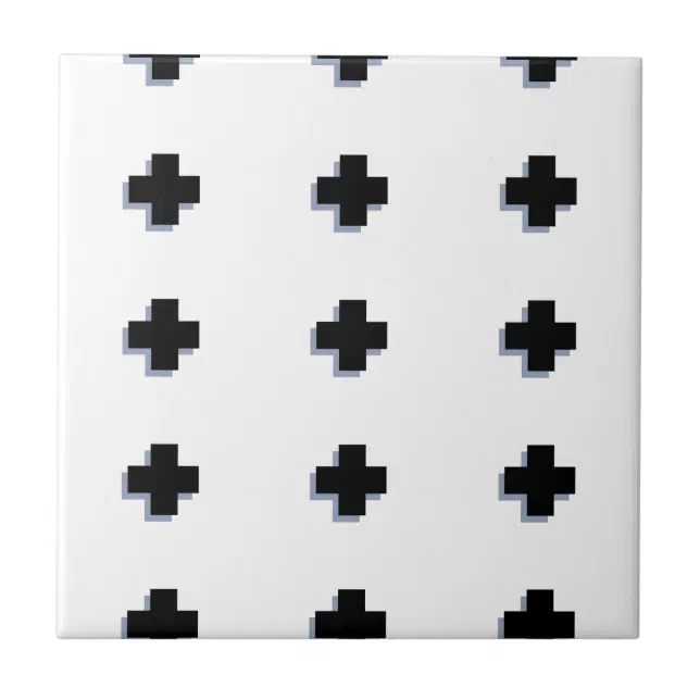 Swiss Crosses Modern Scandinavian Design Ceramic Tile | Zazzle