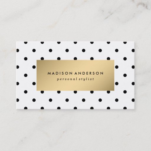 Customizable Swiss Dots in Gold | Business Cards