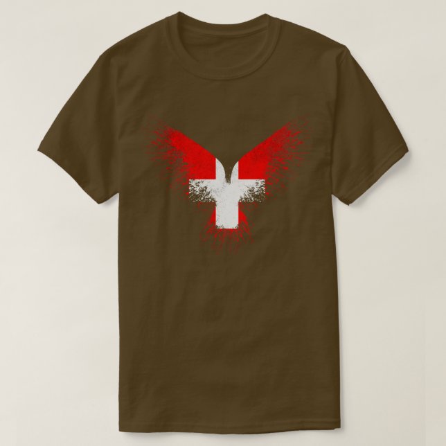 Swiss Eagle Flag T-Shirt (Design Front)