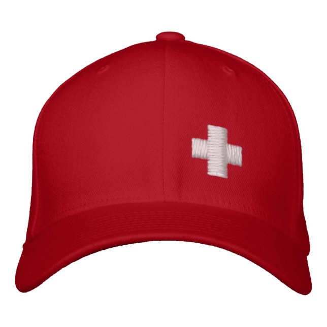 SWISS  EMBROIDERED BASEBALL CAP (Front)