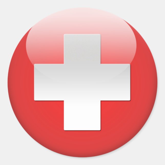 Swiss Flag 2.0 Classic Round Sticker (Front)