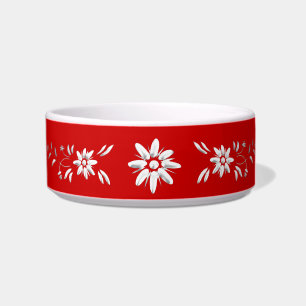 Swiss flag and edelweiss bowl