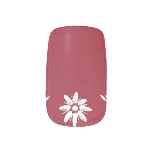 Swiss flag and edelweiss minx nail art