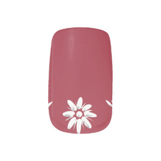 Swiss flag and edelweiss minx nail art