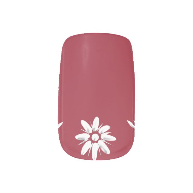 Swiss flag and edelweiss minx nail art (Left Thumb)