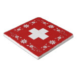 Swiss Flag And Edelweiss Trivet at Zazzle
