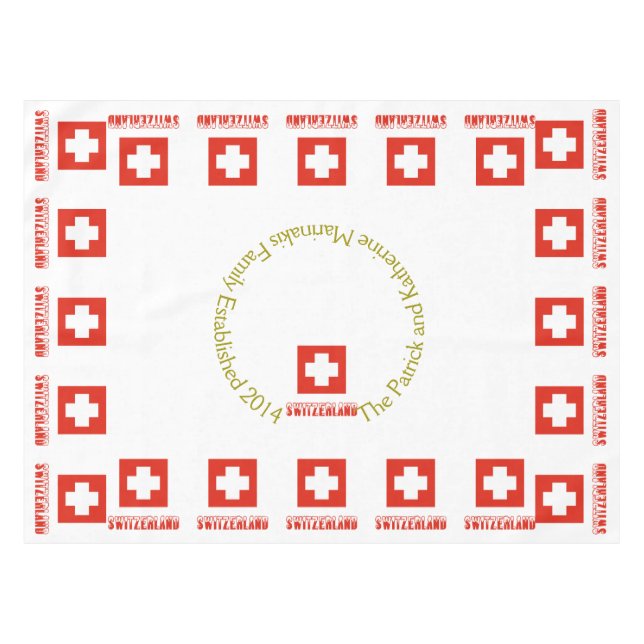 Swiss Flag and Switzerland Tablecloth (Front (Horizontal))