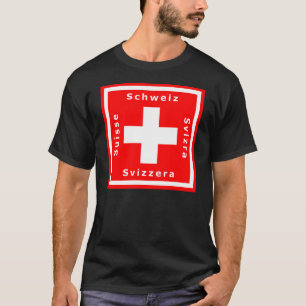 Swiss Flag and Switzerland's Four Languages T-Shirt