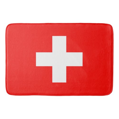 Swiss flag bath mat