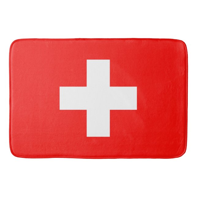 Swiss flag bath mat (Front)