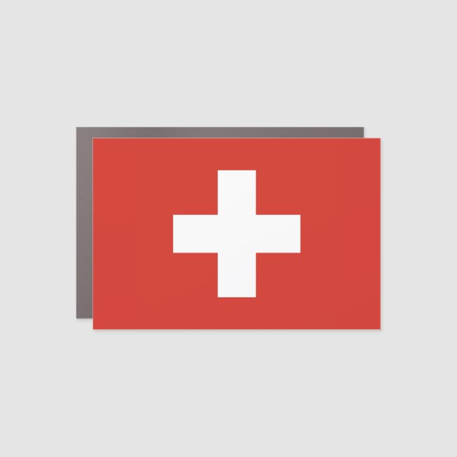 Swiss flag car magnet (Front)