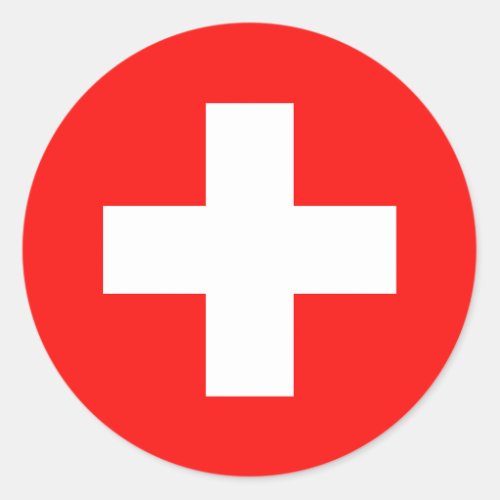 Swiss flag classic round sticker