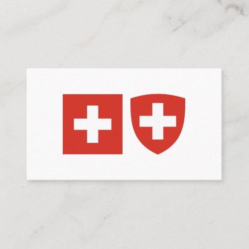 Swiss Flag  Coat of Arms Flag of Switzerland Business Card