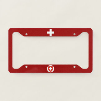 Swiss flag-coat of arms license plate frame