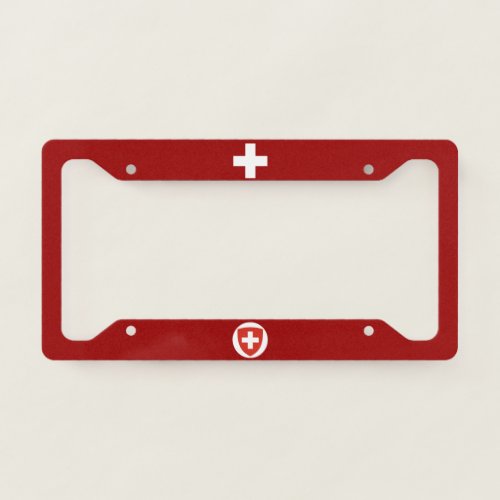 Swiss flag_coat of arms license plate frame