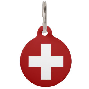Swiss flag-coat of arms pet ID tag