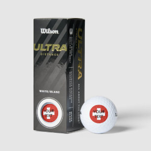 Swiss flag custom golf ball set for Switzerland