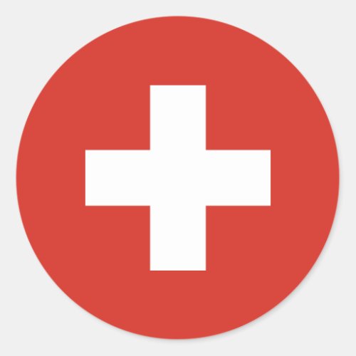 Swiss Flag Flag of Switzerland Classic Round Sticker