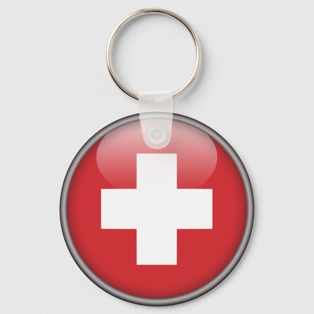 Swiss Flag - Flag of Switzerland Keychain (Front)