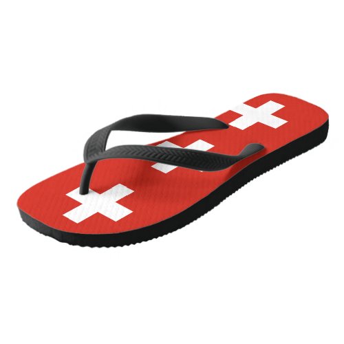 Swiss flag flip flops