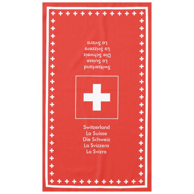 Swiss Flag - Fondue Cheese Party Dinner Tablecloth (Front)