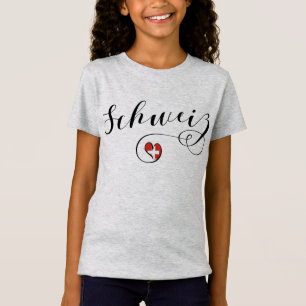 Swiss Flag Heart, Schweiz, Switzerland T-Shirt