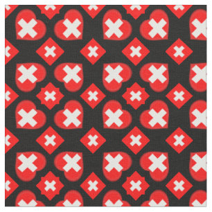 Swiss Flag & Heart, Switzerland Fabric fashion