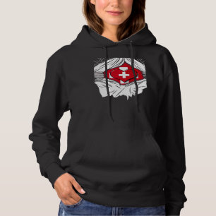 Swiss flag home of Switzerland   Hoodie
