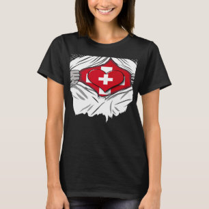 Swiss flag home of Switzerland T-Shirt