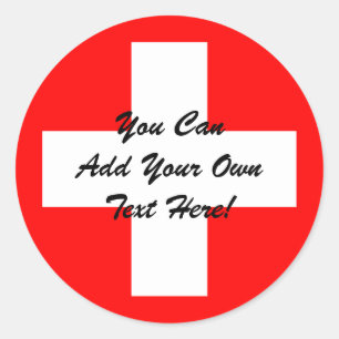 Swiss Flag I Love Switzerland Red and White Classic Round Sticker