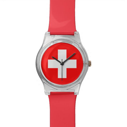 Swiss Flag - I Love Switzerland Watches | Zazzle