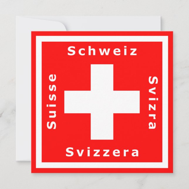 Swiss Flag Invitation to a Swiss Theme Event (Front)