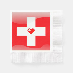 Swiss flag napkins