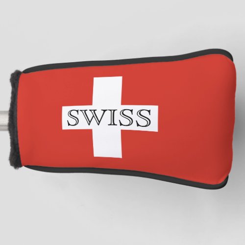 Swiss flag of Switzerland golf head cover sock