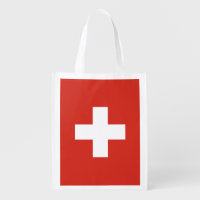 SWISS flag of Switzerland grocery shopping bag